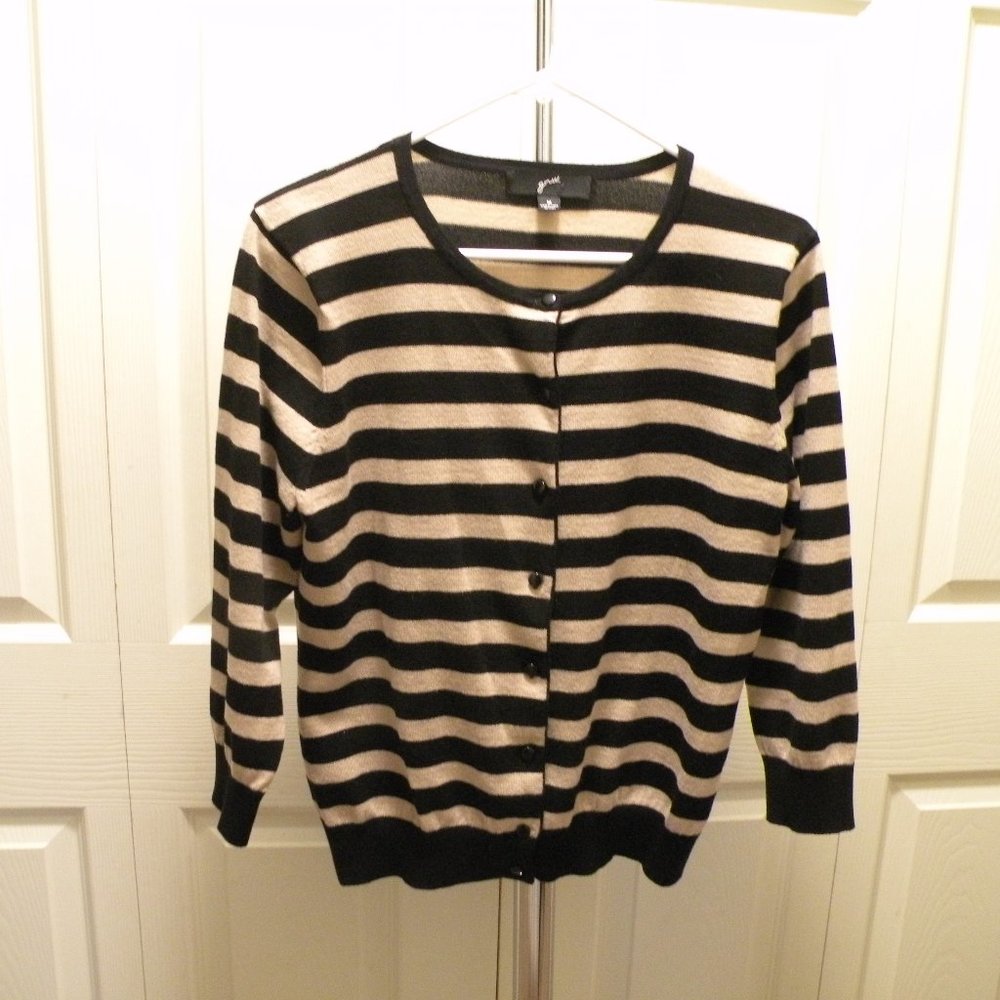 GNW black an tan  long sleeve cardigan